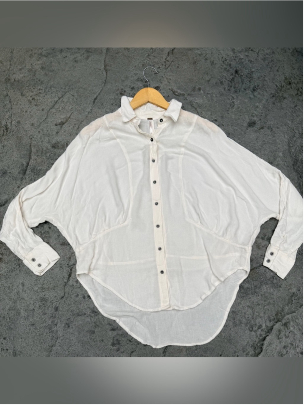 Women's White Button-Front Lightweight Shirt - Relaxed Fit